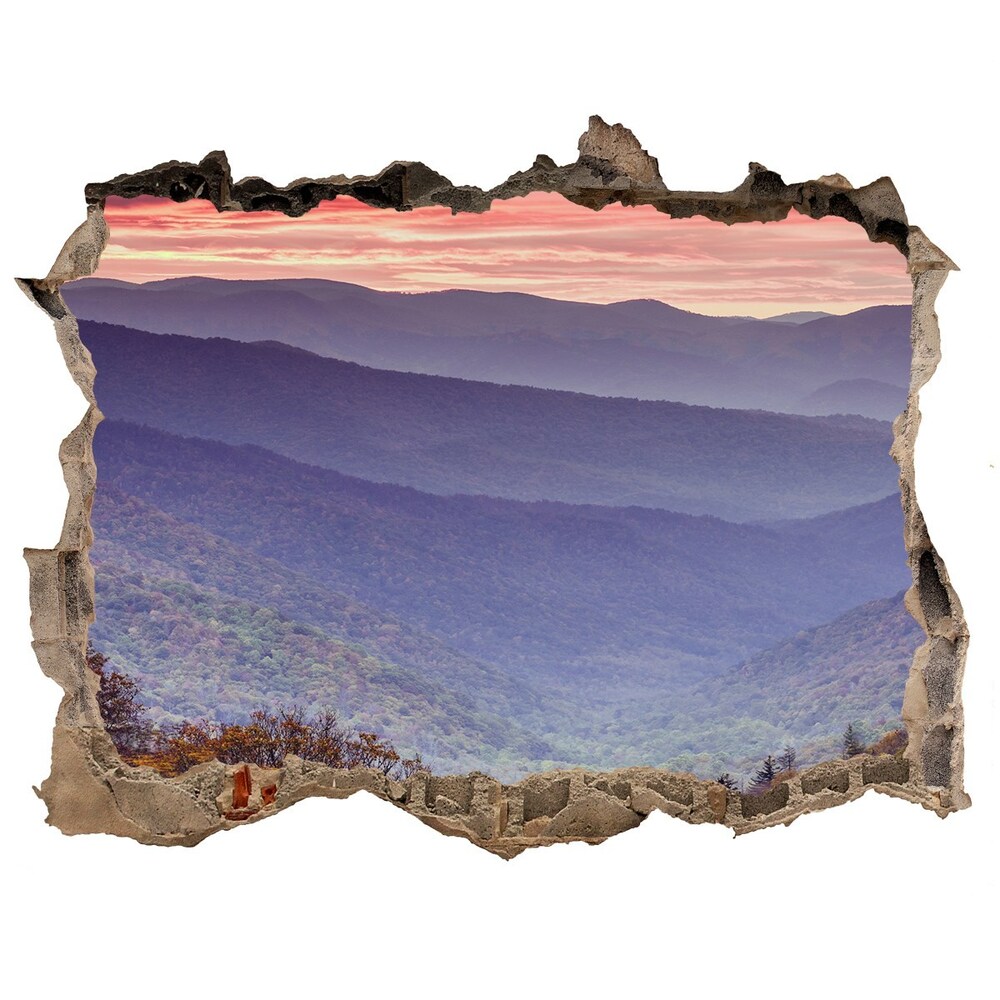 naklejka fototapeta 3D Zachód słońca góry