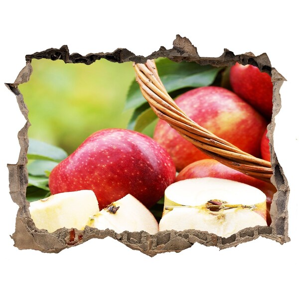 Naklejka 3D dziura okleina Słodkie jabłka w koszyku