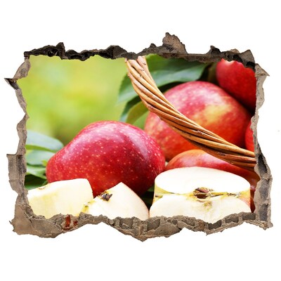 Naklejka 3D dziura okleina Słodkie jabłka w koszyku