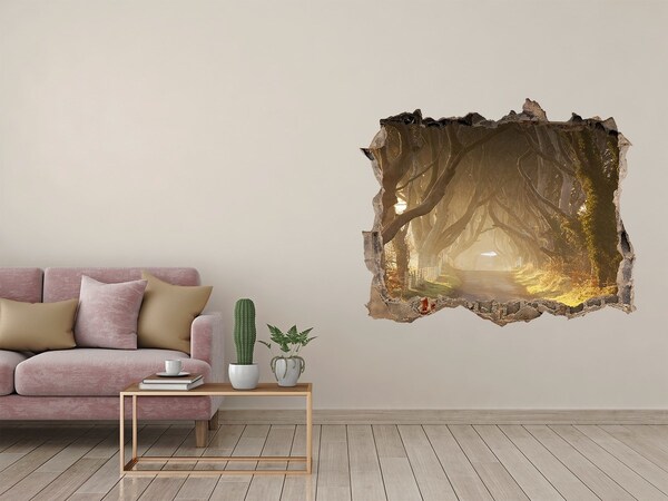 naklejka fototapeta 3D widok Droga wśród drzew