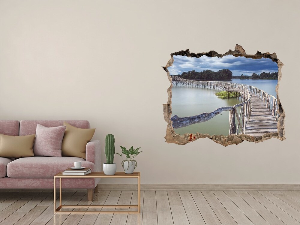 naklejka fototapeta 3D widok Drewniany most