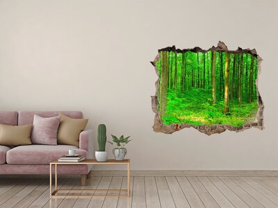 Samoprzylepna dziura naklejka Zielony las w dziurze w ścianie