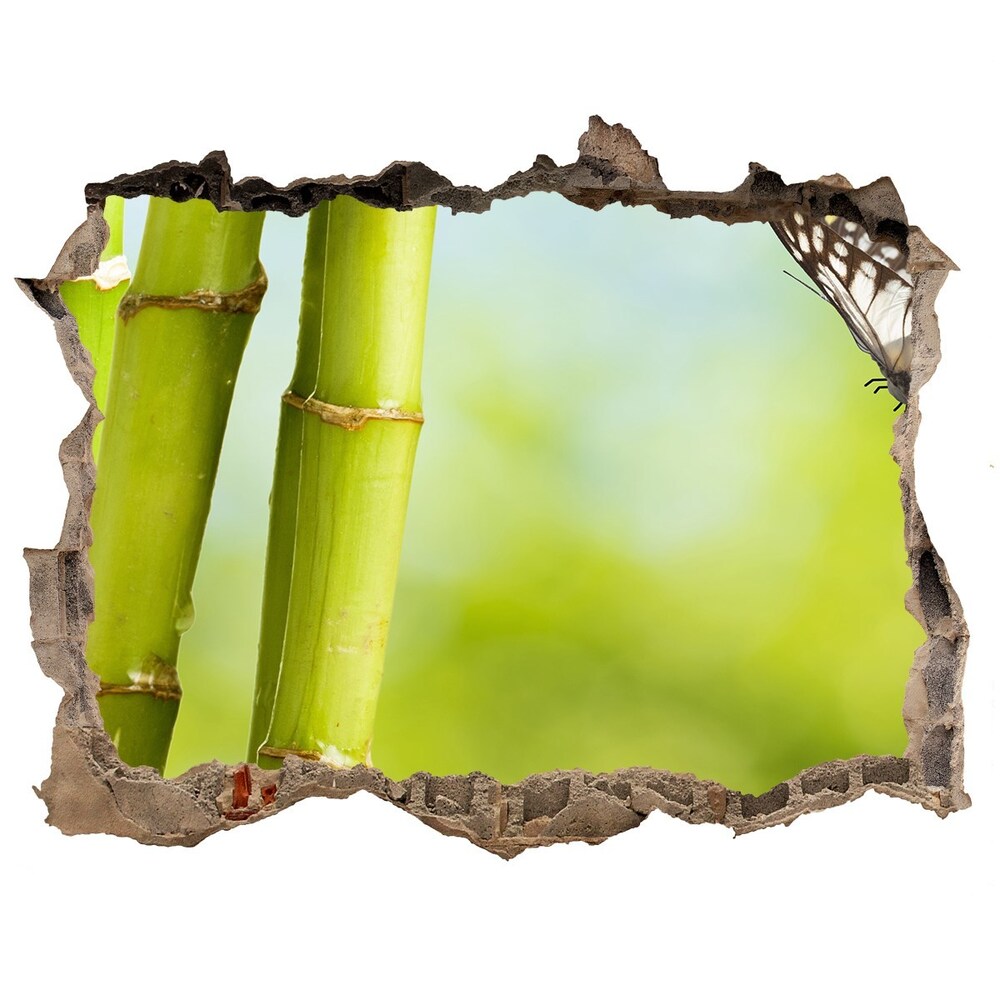 Samoprzylepna dziura naklejka Bambus i motyl