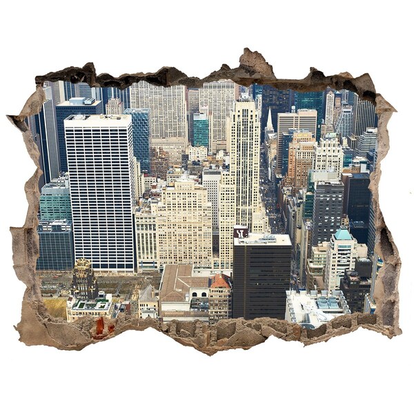 Fototapeta dziura na ścianę 3d Manhattan Nowy Jork