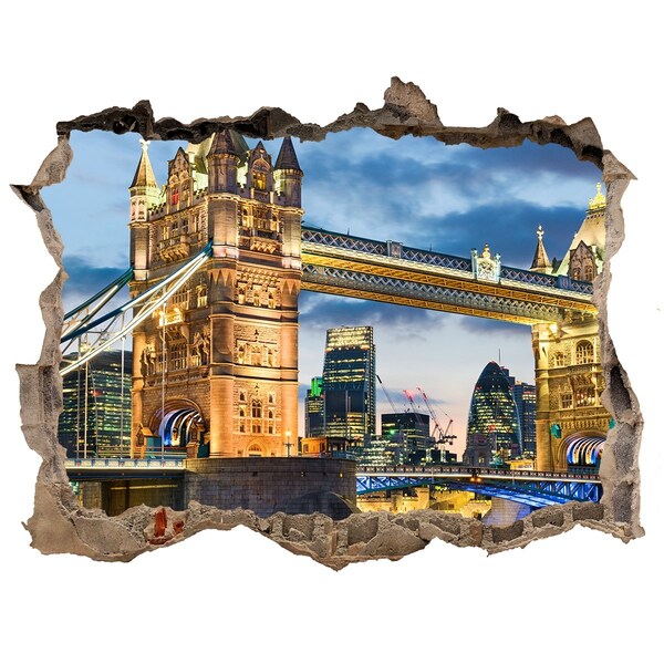 Fototapeta dziura na ścianę 3d Tower Bridge Londyn