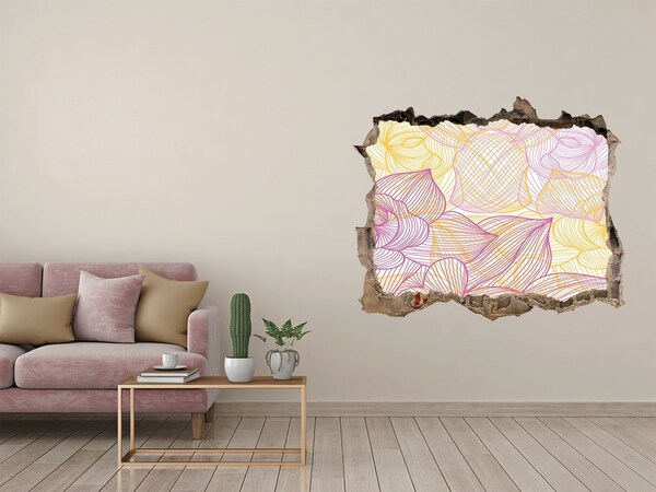 Naklejka 3D dziura na ścianę Kwiatowy wzór w dziurze w ścianie