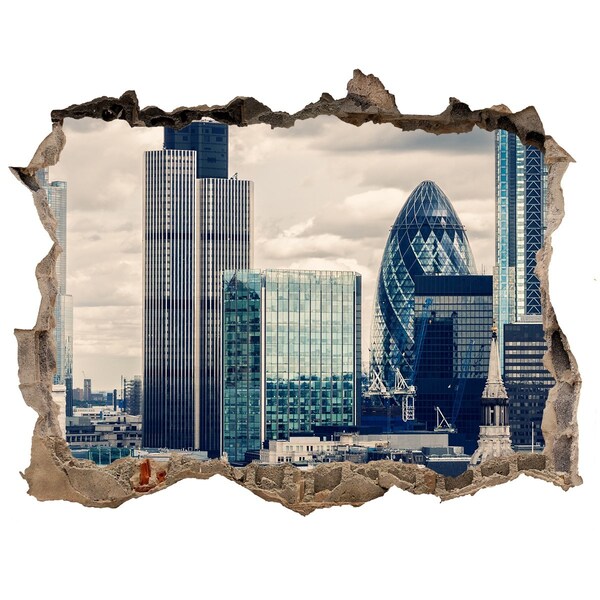 Fototapeta dziura na ścianę 3d Widok na nowoczesne miasto