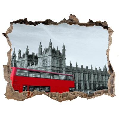 Fototapeta dziura na ścianę 3d Londyński autobus