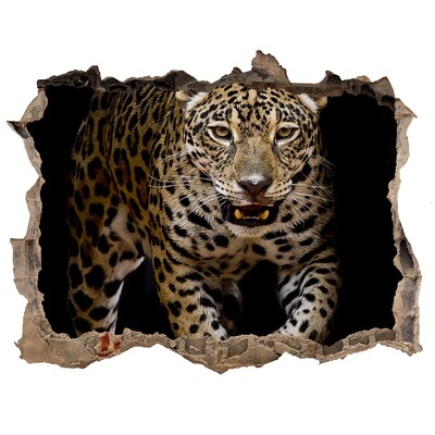 Dziura 3d fototapeta naklejka Jaguar