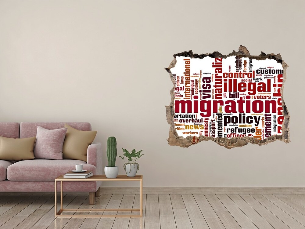 Fototapeta dziura na ścianę Imigracja