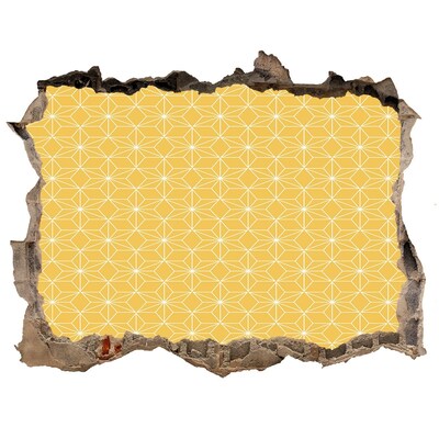 Dziura 3d fototapeta na ścianę naklejka Złota geometria na tle betonu