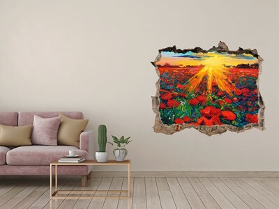 Samoprzylepna dziura naklejka Kwiatowa łąka w promieniach słońca