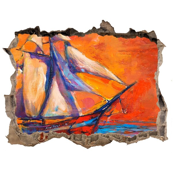 Foto zdjęcie dziura na ścianę Zachód słońca na morzu