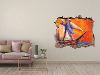 Foto zdjęcie dziura na ścianę Zachód słońca na morzu