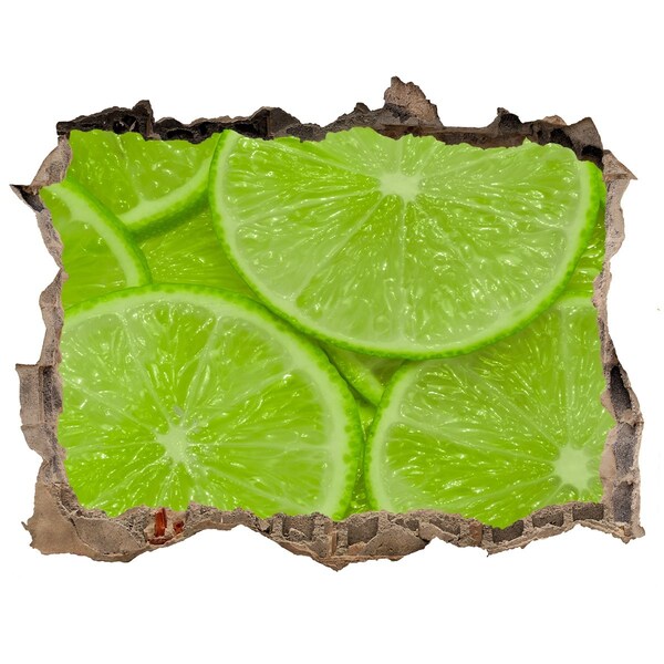 Naklejka 3D dziura na ścianę beton Cytrynowy raj