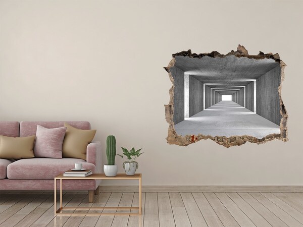 Dziura 3d fototapeta naklejka Betonowy tunel