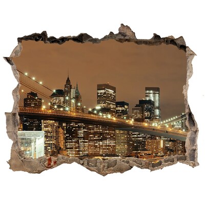 Fototapeta dziura na ścianę 3d Manhattan Nowy Jork