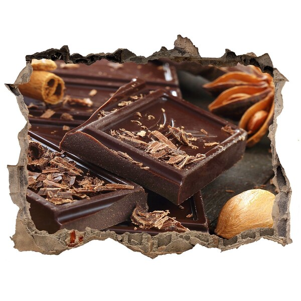 Naklejka 3D dziura okleina beton Czekoladowa rozkosz