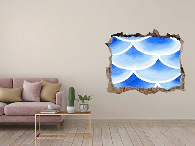 Fotoobraz dziura na ścianę naklejka Wodne fale w dziurze ściennej