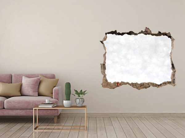 Dziura 3d fototapeta naklejka Złamana ściana z efektem bokeh