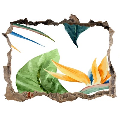 Naklejka 3D dziura na ścianę Tropikalny raj za ścianą