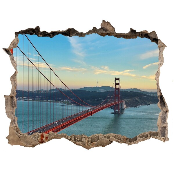 Fototapeta dziura na ścianę 3d Most Golden Gate w San Francisco