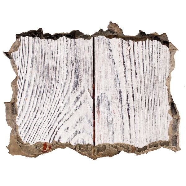 Fotoobraz dziura na ścianę Drewniana deska w uszkodzonej ścianie