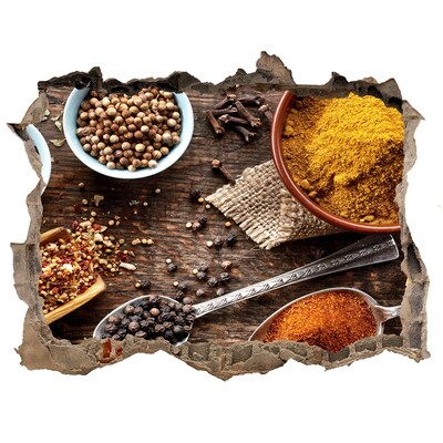 Naklejka 3D dziura beton Kuchenne przyprawy