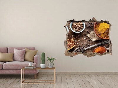 Naklejka 3D dziura beton Kuchenne przyprawy