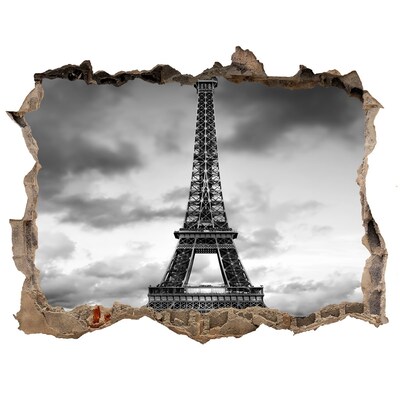 Fototapeta dziura na ścianę 3d Wieża Eiffla Paryż