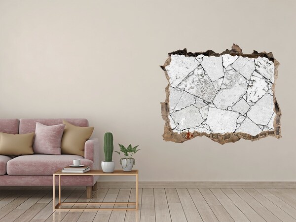 Fotoobraz dziura na ścianę Zniszczona ściana z pęknięciami