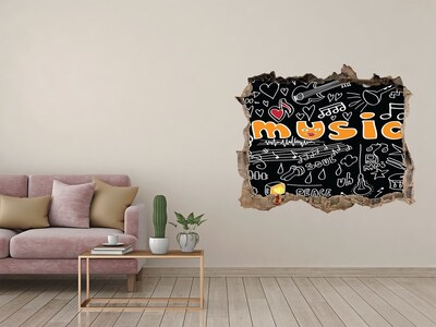Fotoobraz dziura na ścianę Symbole muzyczne