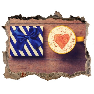 Samoprzylepna naklejka beton Kawowy upominek z sercem