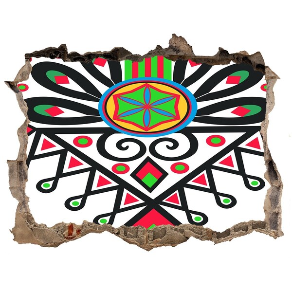 Dziura 3d fototapeta na ścianę Kolorowy wzór folkowy