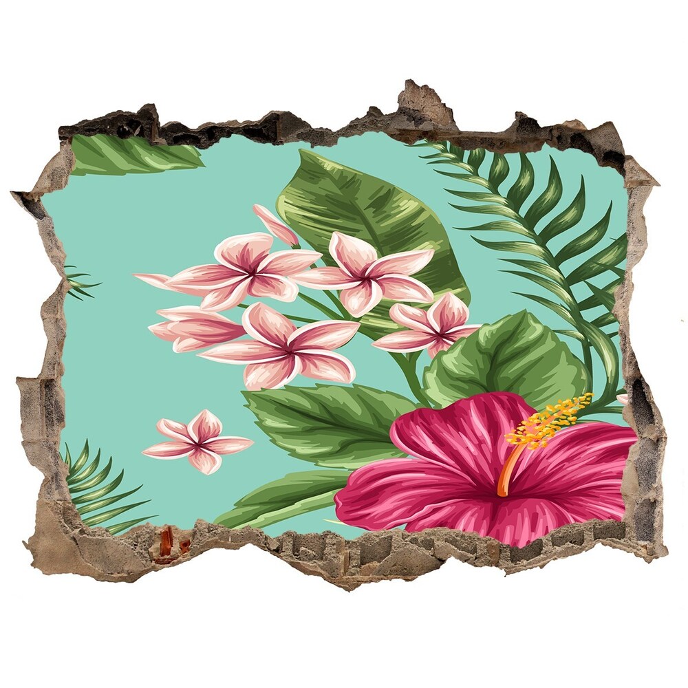 Naklejka 3D dziura samoprzylepna Hawajskie kwiaty
