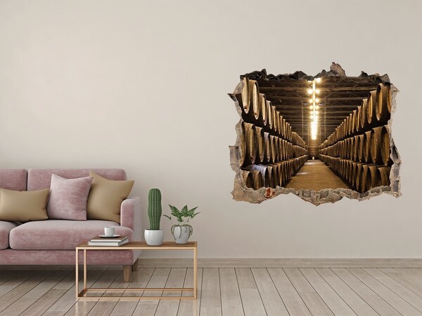 Fototapeta dziura na ścianę 3d Wnętrze winiarni z beczkami