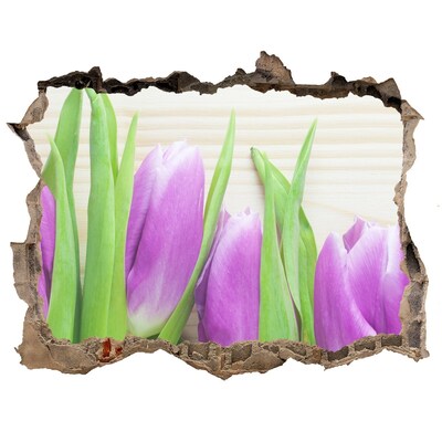 Samoprzylepna dziura naklejka Fioletowe tulipany