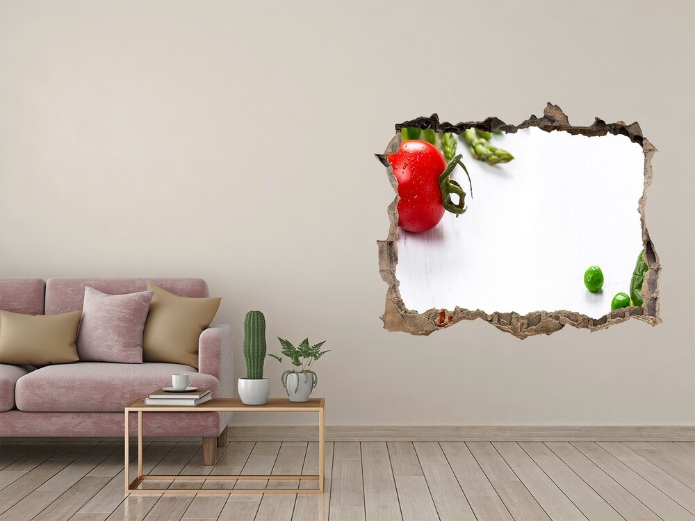 Naklejka dziura na ścianę Świeże warzywa