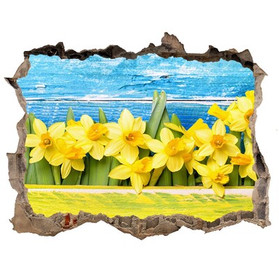 Samoprzylepna dziura na ścianę naklejka Kwiatowy raj za ścianą