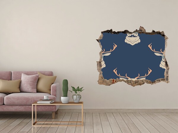 Dziura 3d fototapeta naklejka Jeleń w okularach przeciwsłonecznych