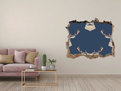 Dziura 3d fototapeta naklejka Jeleń w okularach przeciwsłonecznych