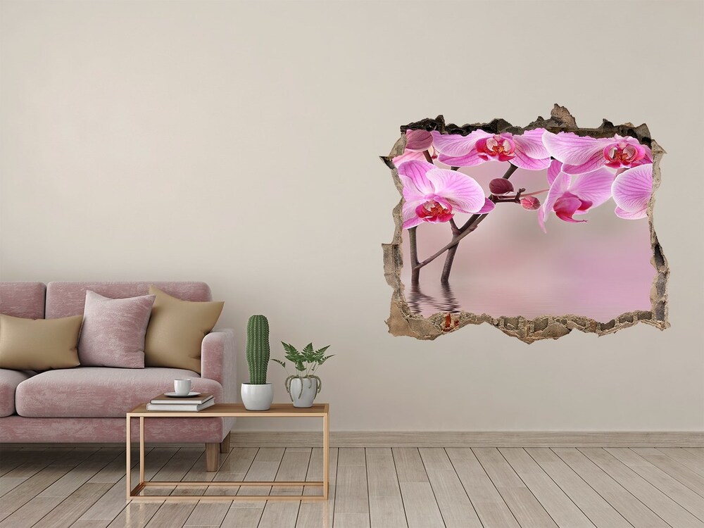 Samoprzylepna dziura na ścianę Różowa orchidea