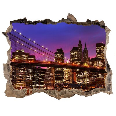 Fototapeta dziura na ścianę 3d Manhattan zachód