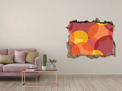 Dziura 3d fototapeta na ścianę Kolorowe kółka na tle betonu