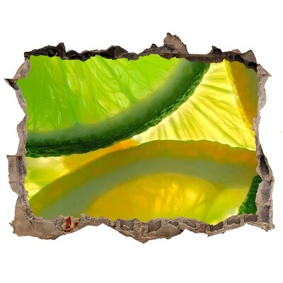 Naklejka dziura na ścianę Zielona limonka w dziurze w ścianie