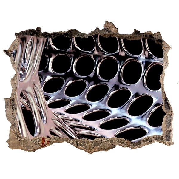 Dziura 3d fototapeta na ścianę Metalowy tunel