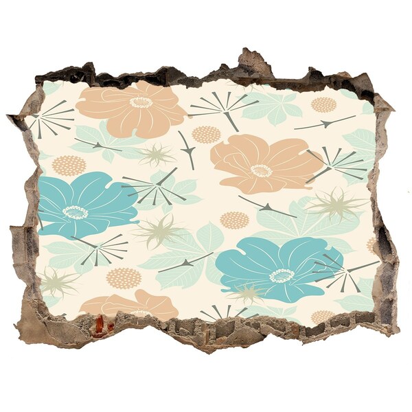 Okleina 3D dziura na ścianę Kwiatowy wzór na ścianie