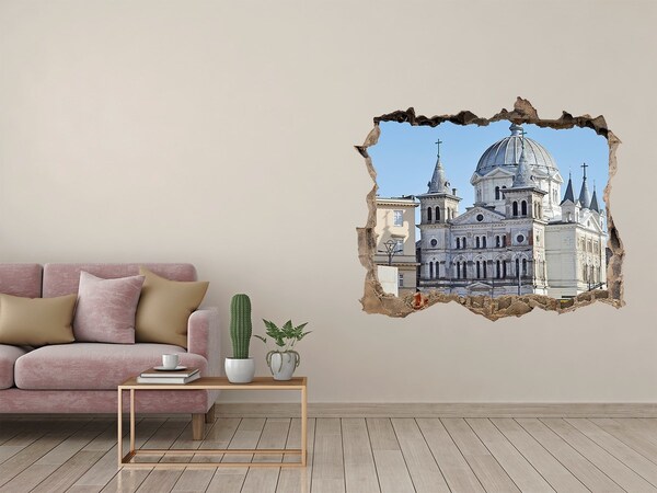 Fototapeta dziura na ścianę 3d Zabytkowa katedra w mieście