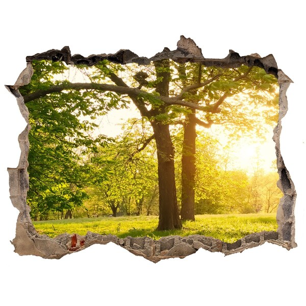 naklejka fototapeta 3D widok Zielony raj wśród drzew