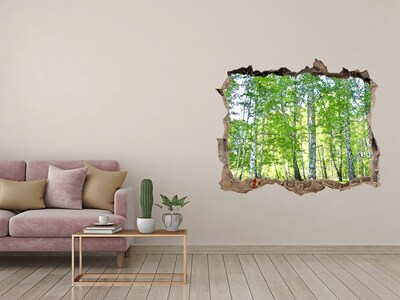 Samoprzylepna dziura na ścianę naklejka Zielony las w dziurze w ścianie